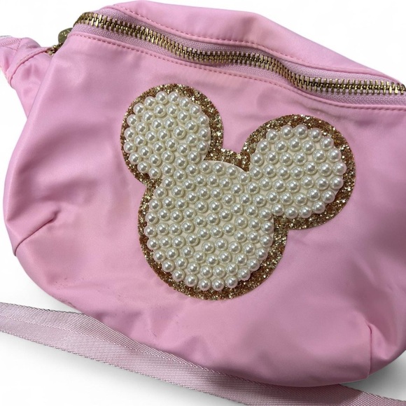 Custom Stoney Clover Lane Pink Jumbo Fanny Bag with Lg Mickey Pearl Patch - Picture 3 of 3